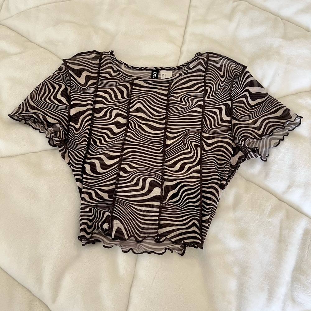 Mesh crop top tee